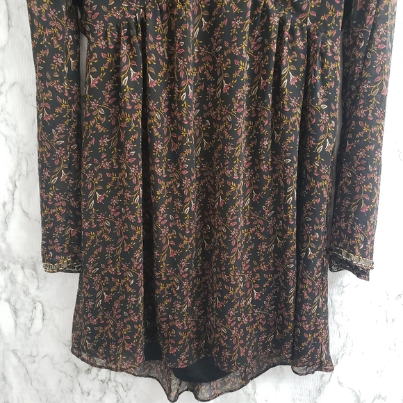 💕 Forever 21 Long Sleeves Boho Dress Size Small - Picture 7 of 15